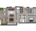 Open plan living/dining room, kitchen, 2 bedrooms, balcony, terrace