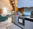 Countertops, stove, dishwasher, oven, coffee machine, sink