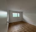 empty room, white walls, wooden floor, window, door