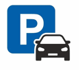 Parking icon with a car