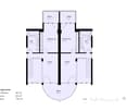 Floor plan of a 96 m² upper floor with two bedrooms, two bathrooms, two balconies, and two galleries.