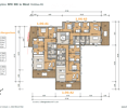Ground floor: 3 bedrooms, living room, kitchen, bathroom, balcony