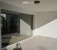 sliding glass door, balcony, tiled floor, modern design