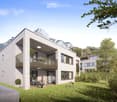 modern house with terrace, 3 bedrooms, large windows, mountain view