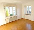 Empty room with wooden flooring, white walls, large windows, and radiators.