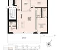 {"visible_features": ["Balcony / Terrace"],"type": "Floor plan","description": "The floor plan shows a 4.5 room apartment with a living room, kitchen, 2 bedrooms, 2 bathrooms, and a balcony."}