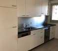 modern white kitchen, gas stove, sink, dishwasher, dishwasher machine