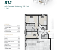 4.5-room apartment, 118.5 m2, 1st floor, living room, kitchen, 3 bedrooms, bathroom, WC, entrance, corridor, shower, terrace, logia, hobby room
