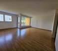 empty room, wooden floor, sliding doors, large windows, balcony