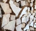 Close up of wood pieces stacked neatly