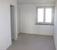 empty room, white walls, tiled floor, window, closet
