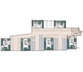 Floor plans for multiple levels showing various residential units, each labeled with size and layout