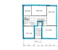 Floor plan details for apartment, with room names and dimensions provided.