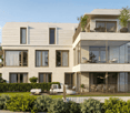 3 storey house, modern architecture, balcony on second and third floor, raised ground floor