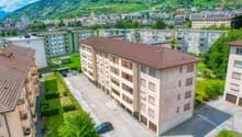 Appartement Sierre - Vue drone / Wohnung Siders - Drohnenansicht / Apartment Sierre - Drone view