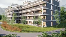 modern apartment building with many balconies and terraces