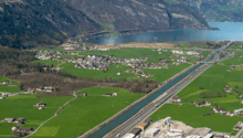 Aerial view of a large industrial site with a highlighted parcel of land for sale.