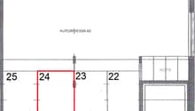 Floor plan with numbered rooms, including a highlighted room 24