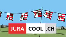 Illustration showing Jura flags and Cool.ch branding