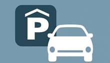Icon showing a parking space with a car beside it