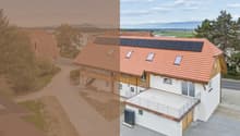 Drohnenaufnahme mit grosser Sonnenterrasse