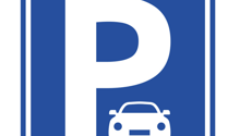 Blue parking sign, showing car symbol