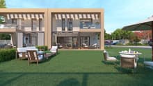 / Vue de face villa jumelle / Front view of semi-detached villa