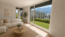 Wohnzimmer mit Blick zur Rigi