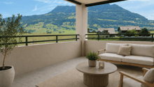 Loggia mit Blick auf die Rigi - zum Greifen nahe