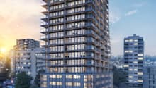high-rise residential building with many balconies