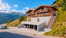 Vue extérieure des 2 chalets / Exterior view of the two cabins / Vista esterna dei 2 chalet