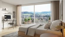 Master-Bedroom Attikageschoss Visualisierung / Master bedroom attic floor visualization