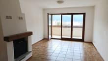 tiled floor, Fireplace, balcony, sliding glass doors, balcony with view
