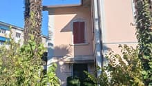 Terrace, Red shutters, palm trees