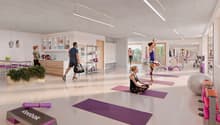 Vue du lot 2.3 - proposition salle de yoga / pilates / sport