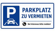 Parkplatz zu vermieten sign