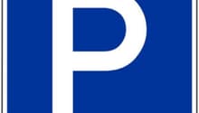 Blue sign with the letter 'P' indicating a parking area or parking place.