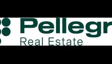 The image shows the logo for Pellegrino Real Estate, a real estate company.