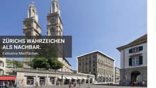 Historical building located close to landmark, modern architecture