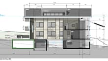 3 floors, balcony, raised ground floor, cellar, garage