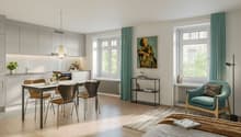 Visualisierung einer 1-Zimmerwohnung