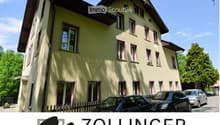 Aussenansicht mit Banner
