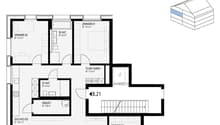 4.5-Zimmer-Wohnung, 2. Obergeschoss, living room, kitchen, 4 bedrooms, 2 bathrooms, loggia