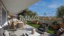 Terrasse privative et ensoleillée (aménagement virtuel)