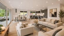 Pièce de vie lumineuse (projection Homestaging)