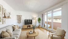 Salon spacieux avec balcon - Home Staging