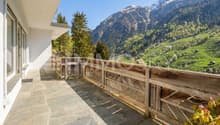 Sonnige Terrasse mit Valser Natursteinplatten