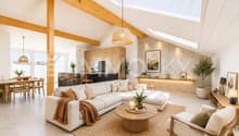 Séjour confortable avec beaucoup de cachet homestaging
