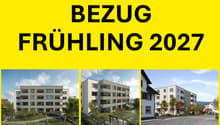 3 multi-story apartment buildings, balconies, gardens, street view