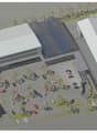 The image shows the floor plan of a large industrial or commercial building complex. It appears to have multiple buildings, including a large central structure with a parking lot in front. The buildings are labeled 'Kaiseraugst / AG' and 'Junkhofzweg 1 (H